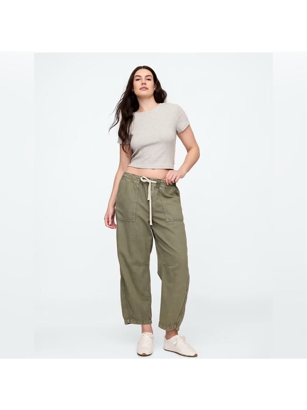 Gap Mid-Rise Soft Barrel Khaki Streetwear Pull-On Jeans XXL NWT